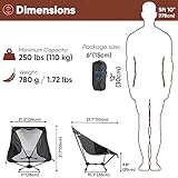 TREKOLOGY Ultralight Beach Chair, Lightweight Camping Chair for Backpacking, Hiking, and Travel - YIZI LITE