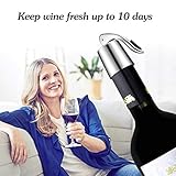 ERHIRY Wine Stoppers Set of 2 - Stainless Steel Wine Bottle Stopper with Silicone Seal, Reusable Beverage Preserver, Freshness Keeper, Premium Bottle Sealers, Ideal Wine Saver Accessory Gift Set