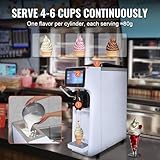 VEVOR Soft Serve Ice Cream Machine for Commercial Use, 10-15L/H Production, 1000W, Single Flavor, Countertop Design with 4L Hopper & 1.6L Cylinder, Touch Control, Auto Cleaning & Pre-Cooling, Ideal