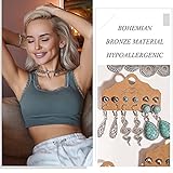 45 Pairs Silver Drop Dangle Earrings Set for Women, Boho Vintage Bronze Waterdrop Dangling Earrings