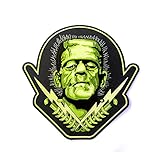 Universal Monsters Frankenstein Bolts 11" Iron On Back Patch - Classic Horror Monster