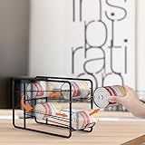 MOOACE 4 Pack Can Dispenser Rack, Stackable Can Storage Organizer Holder for Canned Food Kitchen Cabinet Pantry Countertop, Black