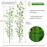 HOUSESET 4ft / 6ft Artificial Bamboo Tree 10 Pack, Fake Bamboo Plant with Encrypted Silk Leaves for Garden Yard Indoor Outdoor Decor, Privacy Waterproof Faux Bamboo Plants (4ft / 122cm)