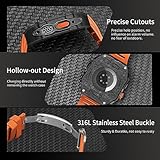 DGYSG Luxury Carbon Fiber Case with Fluoroelastomer Band Compatible for Apple Watch Ultra 2 49mm Titanium, Rugged Military Protective Designer Cover, Heavy Duty Tactical Protection for Men iWatch