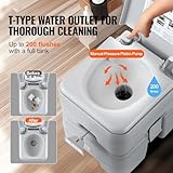 VEVOR Portable Toilet for Camping, RV Toilet with Carry Bag, 5.3 Gal Waste Tank & 3.2 Gal Flush Tank, Push-Button Pressurized Flush Commode, Leak-proof and Odourless Travel Toilet for Camping Car