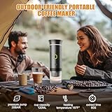 Portable Electric Espresso Maker, 20 bar Mini Travel Coffee maker, Expresso Coffee Machines with USB-C,3-in-1 Car Coffee Maker Self-Heating, Ground Coffee & Capsule(Ns&DG) for Office, Camping, RV