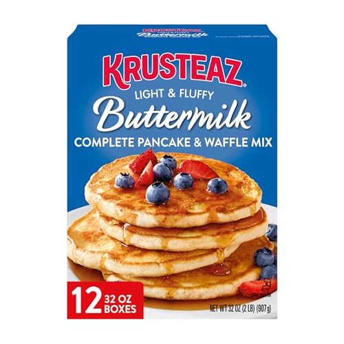 Krusteaz Light Fluffy Pancake Mix No Artificial Flavors Colors or Preservatives Buttermilk, 32 Ounce (Pack of 12)