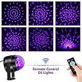 Litake UV Black Lights for Glow Party, 6W LED Disco Ball Strobe Lights for Dark Party Supplies, Sound Activated with Remote Control, Dj Light for Halloween Xmas Birthday Party Home Decorations, 4 Pack