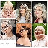 AMOMOMA Trendy TR90 Oversized Blue Light Reading Glasses Women,Stylish Square Cat Eye Glasses AM6031 Crystal Pink 1.5 x