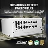 CORSAIR RM1200x Shift Fully Modular ATX Power Supply - 80 Plus Gold - ATX 3.0 - PCIe 5.0 - Zero RPM - Modular Side Interface - White