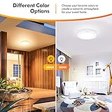 Motion Sensor LED Ceiling Light, 15W(100W Equivalent) & 1200LM, 3 Colors in 1(3000K/4000K/5000K), 7.5inch Flush Mount Lighting Fixture for Doorway, Stairway, Corridor, Pack of 2, Non-Dimmable, White