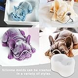 DOERDO French Bulldog Mold Sleeping Dog DIY Soap Mold Silicone Mold for Fondant Chocolate Making Kitchen Baking Cupcake Decorating, White, 4.5 * 3.1inch