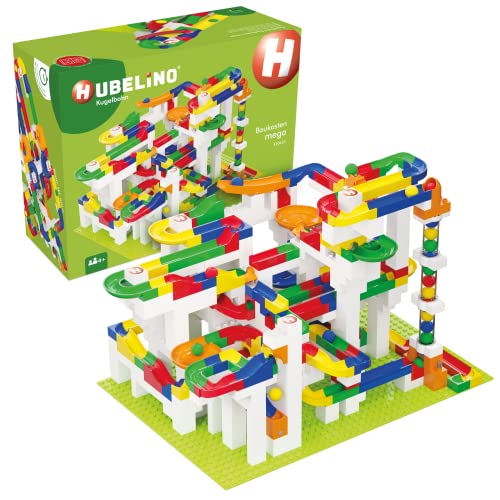 Hubelino Mega Building Box - Deluxe 585 Piece Marble Run Playset (Made in Germany)