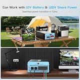 2500W Pure Sine Wave Inverter with Transfer Switch, 12V DC to 120V AC Converter with 2AC Outlets, USB Port, Type-C Port, Remote Controller, Power Inverter for RV, Outdoor, Auto Swtich to Shore Power