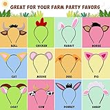 CiyvoLyeen 12 PCS Farm Barnyard Animals Ear Headbands for Petting Zoo Farmhouse Themed Birthday Party Favors Kids Toddlers Adults Costumes Dress-Up Party Supplies