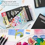 ARTEZA Real Brush Pens, 48 Watercolor Pens, Drawing Markers with Flexible Brush Tips, Watercolor Markers for Artists, and Beginners