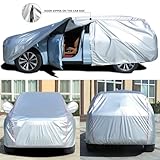 Tecoom Waterproof Car Cover for Tesla Model Y Honda CRV, UV Protection Car Covers for Toyota Corolla RAV4 Jeep, Door Zipper/Lock Windproof Car Cover All Weather Outdoor Indoor Fit 170-190 Inches SUV