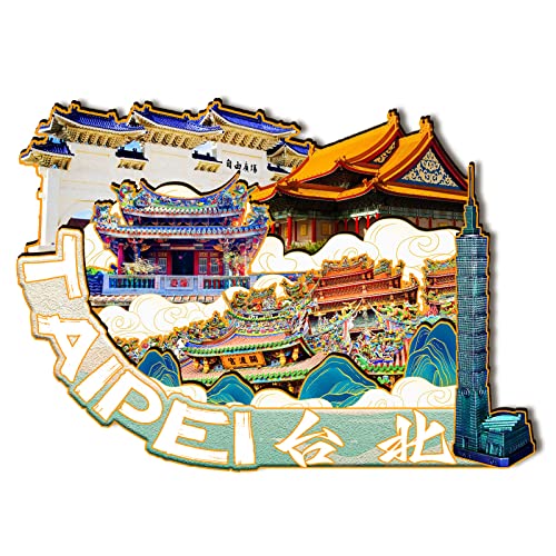 China Taipei Wooden Magnet 3D Fridge Magnets Travel Collectible Souvenirs Decorations Handmade Crafts-2