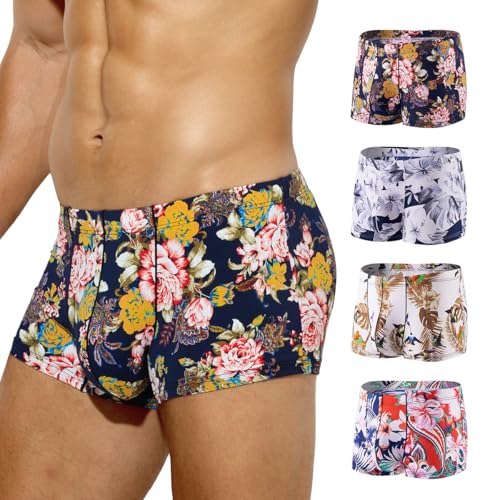 Arjen Kroos Men's Ice Silk Underwear 4 Pack Cooling Boxer Briefs for Men Quick Dry Trunks Underpants,MULTIPACK-G-AK3021,XX-Large