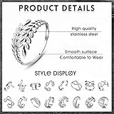 LOLIAS 16Pcs Stainless Steel Rings for Women Open Knuckle Stackable Rings Adjustable Silver Aesthetic Jewelry Rings Snake Leaf Feather Butterfly Chunky Thumb Finger Rings Trendy Simple Statement Rings Non Tarnish Indie rings A