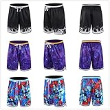 AOPAOSP 2/3 Pack Basketball Shorts with Zipper Pockets for Men,Active Athletic Shorts (Black.Purple.Blue.718,Medium)