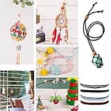 PH PandaHall 600 Yards 0.8mm Nylon Beading String Cord 6 Colors Chinese Knotting Cord Nylon Kumihimo Macrame Thread Braided Lift Shade Cord for Friendship Bracelets Christmas Tree Ornament Hair Decor