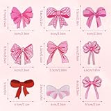 Harsgs Bow Iron on Patches, Embroidered Iron on/Sew on Patches Girls Bow Ties Applique for Clothes, Dress, Hat, Jeans, DIY Accessories