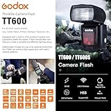 Godox TT600 2.4G Wireless Camera Flash Speedlite with Diffuser, Master/Slave GN60 Manual Flash, HSS when paired off camera with Godox X Trigger System for Canon Nikon Pentax Olympus Fujifilm Panasonic