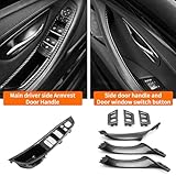 NEWNTSAME Car Door Handle Compatible with BMW 5 Series F10 F11 2011-2016 Inner Door Pull Handle Interior Door Handles Replacement Cover, 520i 528i 530i 535d 535i 550i (Carbon Fiber Color)