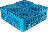 Carlisle FoodService Products OptiClean Plastic 25-Compartment Divided Glass Rack with Extender, Blue, (Pack of 3)