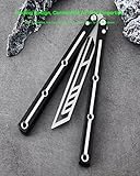 Generic Butterfly Trainer – Balisong Trainer – Practice Butterfly – Balisong Butterfly Knives NOT Real NOT Sharp Blade – Black Dull Trick Butterfly – Butter Fly Training CSGO, HDD-ZH-005