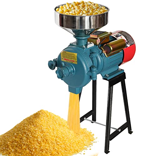 NAIZEA NAIZEA Electric Grain Mill Grinder Corn Grinder, 3000W 110V Commercial Flour Mill Machine with Funnel, Feed Grinders for Corn, Wheat, Rice, Cereals,Molino de Maiz Electrico (Dry Grinders)