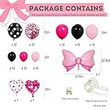 Mini Mouse Balloon Garland Arch Kit Light Pink Rose Red Black Bot Latex Balloons Confetti Balloon Bow Heart Love Foil Balloons Set for Baby Shower Decorations Birthday Party Supplies