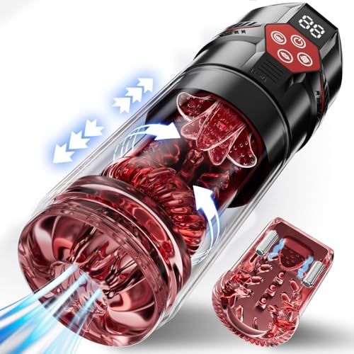 Mrgras Male Masturbator Penis Pump - Male Sex Toys for Men with Upgrade 12 S Vacuum Pump & 7 Thrusting Rotating Vibrating Sucking Licking LCD Adult Toys Mens Sex Toys Pumps & Enlargers