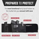 Belly Band Holster for Men and Women - Gun Holster by ComfortTac, Fits Smith and Wesson, Shield, Glock 19, 17, 42, 43, P238, Ruger LCP, and Similar Guns for Most Pistols and Revolvers