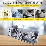 VEVOR Metal Lathe, 8.26"x31.5" Lathe Machine, 2500 RPM Variable Speed Change 850W Brushless Motor Precision Lathe Milling Machine for Various Metal Turning Working