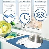 3 Pack XXL Dish Drying Mats,24×17" Absorbent Microfiber Dishes Drainer Mats,Large Size Pads for Kitchen Counter,Coffee,Rack,Under Sink(Beige,Blue,Gray)