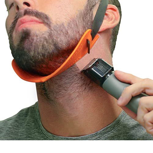 Quality Time Beard Neckline Shaper Guide; Hands-Free, Flexible, Adjustable, Beard Template, Do-it-yourself Neck Haircut Tool, Beard Lineup Shaping Guard/Stencil, Made in USA, Patented.