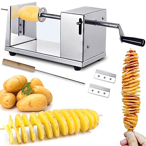 Tornado Spiral Potato Cutter, AITRAI Manual Stainless Steel Twisted Potato Curly Fry Cutter for Potatoes Carrots Cucumbers