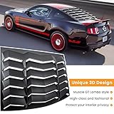 Rear+Side Window Louvers for Ford Mustang 2005 2006 2007 2008 2009 2010 2011 2012 2013 2014 Windshield Sun Shade Cover Vent GT Lambo Style Custom Fit All Weather ABS (Matte Black)