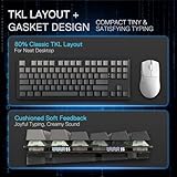 Redragon K707 PRO GB 80% Gasket RGB Gaming Keyboard, 3-Modes Wireless TKL Mechanical Keyboard w/Hot-Swap South-Facing LEDs Socket, PBT Gradient Keycaps & 5-Layer Noise Dampening, Custom Linear Switch