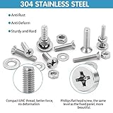 720Pcs Nuts and Bolts Assortment Kit, Machine Screws,SATANTECH #6-32#8-32#10-24#1/4-20 Stainless Steel Screws Set, Phillips Flat Head 16 SAE Sizes Assorted Nuts Bolts Washers with Labeled Case