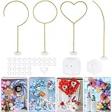 AerWo Upgraded 6FT Gender Reveal Balloon Arch Stand, DIY Question Mark Balloon Stand with Base, Adjustable Circle Heart Half-Arch Shape for Baby Shower Valentines Birthday Wedding Backdrop Decorations