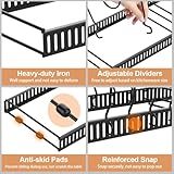 Housolution Pot and Pan Organizer Rack for Cabinet, Expandable Pot Lid Organizer Holder with 14 Adjustable Dividers, Fully Expanded Size 22.83" W x 7.09" D x 7.09" H, Black