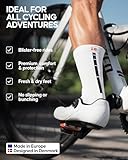 DANISH ENDURANCE Cycling Socks, Crew Length, Breathable, and Cushioned Bike Socks, for Men & Women, 3-Pack, Black, Large