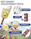 SKGPOLE 26FT Reach Fruit Picker, 5-20 Foot Sturdy Aluminum Telescoping Fruit Picker Extension Pole with Metal Twist-on Basket, Suit for Apple Pear Lemon Mango Guava Orange Avocados Tree Fruit Picking