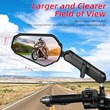 OFIG Adventure Motorcycle Mirrors, Adjustable Motorcycle Side Mirrors with 7/8" Handlebar Mount 8mm 10mm Screws Fit for Motorcycle Scooter Moped Dirt Bike Quad