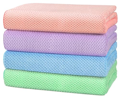 HOMEXCEL Bath Towel Set Pack of 4, 30 x 60 Inches Large Microfiber Bath Towels, Soft, Absorbent, and Quick Dry Towels for Bathroom, Pool, Beach, Swim, and Yoga, Large Bathroom Towels for Daily Use