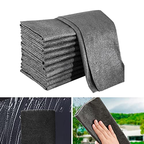 10 PCS Thickened Magic Cleaning Cloth, Reuseable Streak Free Microfiber Cloth, Magic Fiber Microfiber Cleaning Cloth, Multipurpose Miracle Cloth Microfiber Towels Rags for Kitchen, Window, Glass, Cars