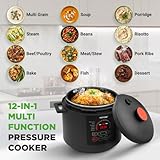 NutriChef Electric Pressure Cooker 6 Quart Capacity | 9 Function Digital Countertop Pressure Cooker | Adjustable Time & Temperature | Cook, Bake, Steam, & Braise | 13.1 x 11.4 IN | Black